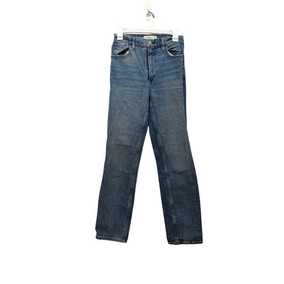 Abercrombie & Fitch Denim - Abercrombie The 90s Straight Ultra High Rise Jeans Medium Wash Size 25